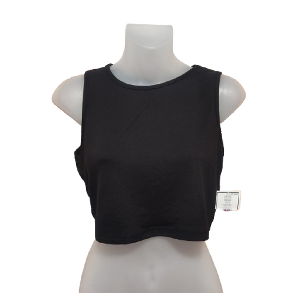 SWEET Women’s Black Sleeveless Casual Crop Top Size L BG40